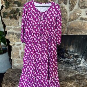 Purple Floral Patterned Maxi Dress